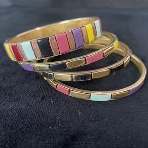 Striped colored Brass Bangles